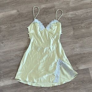 MAJORELLE Cream Lace Slip Dress